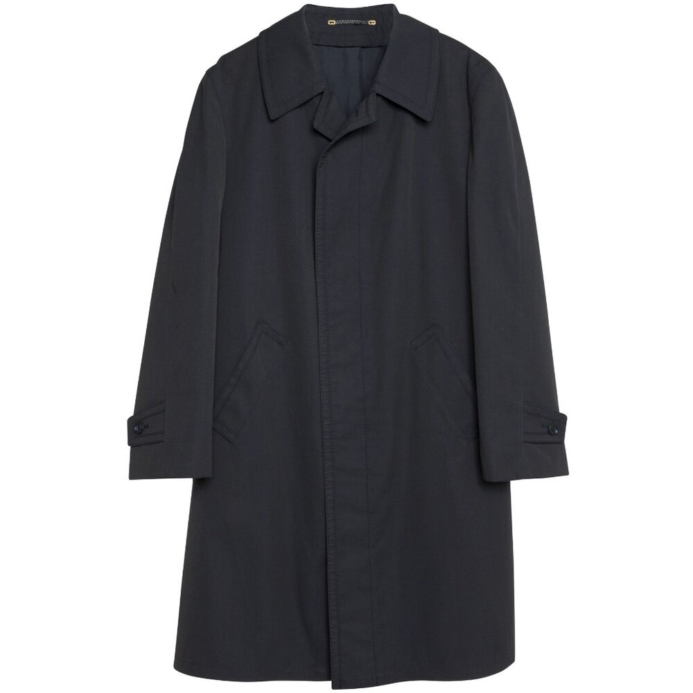 Strobl u.Co (Germany) Vintage Waxed Canvas Revere Collar Balmacaan Coat : L